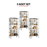 Çelik Raf 6 Katlı 3 Adet 31x75x200 Raf Sistemleri, Depo rafı, Arşiv rafı, Kiler rafı, Çok Amaçlı Raf