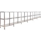 Çelik Raf Burada 3 Katlı 6 Lı Bitişik Çelik Galvaniz Arşiv Depo Kiler Rafı DX51 Kalite - 31x93x200