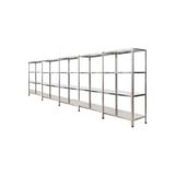 Çelik Raf Burada 4 Katlı 5 Li Bitişik Çelik Galvaniz Arşiv Depo Kiler Rafı DX51 Kalite - 43x93x100