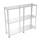 Çelik Raf Burada Çelik Raf Burada 3 Katlı 2 Li Bitişik Çelik Galvaniz Arşiv Depo Kiler Rafı DX51 Kalite - 59x75x150