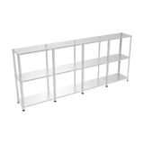 Çelik Raf Burada Çelik Raf Burada 3 Katlı 4 Lü Bitişik Çelik Galvaniz Arşiv Depo Kiler Rafı DX51 Kalite - 31x60x150