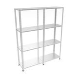 Çelik Raf Burada Çelik Raf Burada 4 Katlı 2 Li Bitişik Çelik Galvaniz Arşiv Depo Kiler Rafı DX51 Kalite - 31x60x100