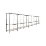 Çelik Raf Burada Çelik Raf Burada 4 Katlı 6 Lı Bitişik Çelik Galvaniz Arşiv Depo Kiler Rafı DX51 Kalite - 59x75x200