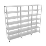 Çelik Raf Burada Çelik Raf Burada 7 Katlı 3 Lü Bitişik Çelik Galvaniz Arşiv Depo Kiler Rafı DX51 Kalite - 43x60x150