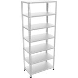 Çelik Raf Burada Çelik Raf Burada 7 Katlı Çelik Galvaniz Arşiv Depo Kiler Rafı DX51 Kalite - 31x93x250