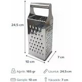 Çelik Rende, 9” Dörtgen Paslanmaz – Çok Fonksiyonlu, Ergonomik Tutma Saplı, Dayanıklı Mutfak Rendesi