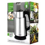 Çelik - Sürahi Model Kettle Elektrikli Su Isıtıcısı Paslanmaz Çelik Gizli Rezistans 360° 2.2Lt 1500W Kk-3334 (5224)