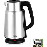 Çelik - Sürahi Model Kettle Elektrikli Su Isıtıcısı Paslanmaz Çelik Gizli Rezistans 360°