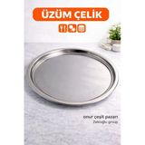 Çelik Tepsi No :14 Çelik Sini Yemek Tepsisi Paslanmaz Tepsi Yuvarlak