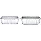 Çelik Ticaret Frigo Studio Bölmeli Saklama Kabı 480 Cc, Şeffaf ve 97711 Frigo Tereyağ Peynir Kabı