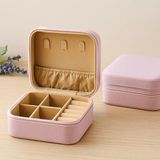 Çelik - Ticaret Mini Fermuarlı Takı Kutusu 10X10X5 cm - Suni Deri, 4 Bölmeli