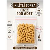 Çeliker 10X12CM 100'LÜ Buzdolabı Kilitli Torba Poşet Dondurucu Ikramlık Çerez Davet Kına Hediyelik Poşeti