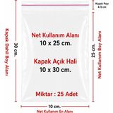 Çeliker 10X25CM 25 Adet Kurabiye Şeker Parti Baby Shower Doğum Hediyelik Kendinden Yapışkanlı Jelatin Bantlı Poşet