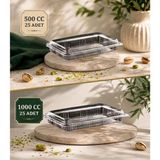 Çeliker Baklava Çiğköfte Kullan At Kilitli Sızdırmaz Kap 500 cc 25 AD+1000 cc 25 Ad Buzdolabı Saklama Kabı