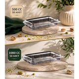 Çeliker Baklava Çiğköfte Kullan At Kilitli Sızdırmaz Kap 500 cc 50 AD+1000 cc 50 Ad Buzdolabı Saklama Kabı