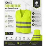 Çeliker Ikaz Yeleği 5cm Fosforlu - Sarı - Standart