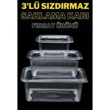 Çeliker Plastik Sızdırmaz Kap 500 gr - 1000 gr - 2000 gr Kullan At Tek Kullanımlık Kapaklı Kase 10 Adet 3 Lü Set