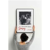 ÇELİKLER HEDİYE Kişiye Özel Sevgili Fotoğraf Çerçevesi Zamanla Artan Sevgimiz Sonsuz İsim ve Tarih Baskılı Romantik Aşk Hediyesi Dekoratif Anı Tablosu
