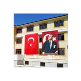 ÇELİKONLİNE-Atatürk Posteri ve Türk Bayrağı Raşel Kumaş70X105 cm