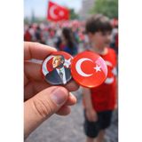 ÇELİKONLİNE Atatürk &Türk Bayrağı Rozet Seti 🇹🇷 2’li Metal Yaka Rozeti - İğneli –23 Nisan &19 Mayıs