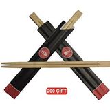 Çelikpençe Bambu Çin Çubuğu Chopsticks 200 Çift Renksiz
