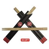 Çelikpençe Bambu Çin Çubuğu Chopsticks 50 Çift Renksiz