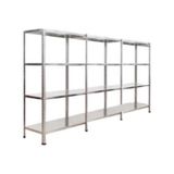 Çelikrafburada 4 Katlı 3 Lü Bitişik Çelik Galvaniz Arşiv Rafı Depo Rafı Kiler Rafı 43x93x150 Dx51 Kalite Gümüş
