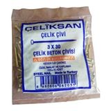 Çeliksan 3X30 Beton Çelik Çivi Sarı (3 Lük Beton Çivisi) 100 Adet - 3 x 30 mm