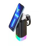 ÇELİKWORK AW013 15 3-in-1 Kablosuz Mıknatıslı RGB Işıklı Saat, Telefon ve AirPods Şarj Standı