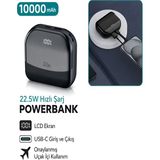 Çelikwork Fp-15 10.000 mAh 22.5W Hızlı Şarj Usb-C Giriş LCD Gösterge Siyah Powerbank