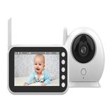 ÇELİKWORK Gece Görüş Full Hd Tf Kart Giriş Wi-Fi 2.4g, Monitörlü Beyaz Akıllı Bebek Kamerası Babyfoon