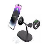 çelikwork inspiring technology Aw011 3in1 Ledli 20 Watt, Wireless, Magsafe Şarj Standı Akıllı Saat Telefon Kulaklık Uyumlu
