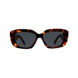 Celine CL40216U 53A Kadın Güneş Gözlüğü - Büyük Geometrik Form Havana Kemik Çerçeveli Füme Camlı
