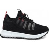 Celira Bluefeet Glc Siyah Erkek Fileli Sneaker Spor Ayakkabı - Siyah - Kırmızı