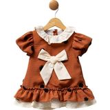 Celira Kiremit Bebek Elbise Puantiyeli Fiyonk Detaylı 3-18 Ay - 9 - 12 Ay