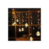 CELİSSE Dekoratif Led Işıklı 12 Toplu Perde Led Animasyonlu Fişli Led Küre Top Işık Yılbaşı Işığı Lambası