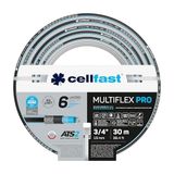 Cellfast Bahçe hortumu MULTIFLEX PRO, dayanıklı, 6 katlı, triko örgü ATS2, UV ve yosunlara dayanıklı, ağır metal içermez, kadife teknolojisi, 35 bar, -20/+65° 3/4 inç, 30 m
