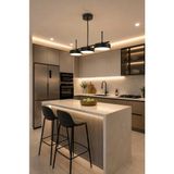 Çello LED 3'lü Modern Tasarım Enerji Tasarruflu 3 Renk Işıklı LED Avize Mutfak Salon Çocuk Odası Giyinme Odası - Siyah