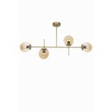 Çello Modern Lüks Tasarım Gold Renk Bal Camlı Tavan Yemek Masası Üstü -Salon 4 lü Avize