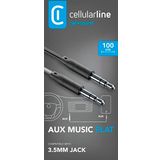 Cellular Line AUX Siyah Bağlantı Kablosu