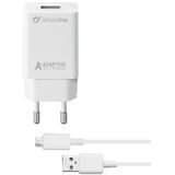 Cellular Line Micro Beyaz USB 15 W Kablo ve Adaptör Seyahat Şarjı