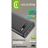 Cellular Line Pbfast01Pd20000K PD 20W Hızlı Şarj 20.000 mAh Siyah Powerbank