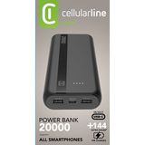 Cellularlıne 12W X 2 20.000 MAH Powerbank Siyah - Pbentry20000k (outlet)
