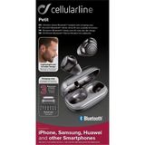 Cellularline Petit True Kablosuz Kulaklık Kulaklık, Taşınabilir Pil Şarj Cihazlı Bluetooth Kablosuz Kulak İçi Kulaklık, TWS, Dahili Mikrofon, Dokunmatik Kontrol, Siyah, BTPETITTWSK