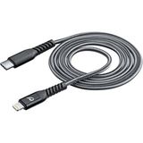 Cellularline Tetra Force Siyah 120 cm Usb-C Lightning Data ve Şarj Kablosu