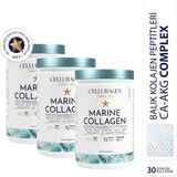 CELLURAGEN Balık Kolajen Peptitleri ve Ca-AKG İçeren Complex Marine Collagen Takviye 30 Günlük X 3 Adet - AROMASIZ