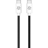Celly 60W Usb-C - Usb-C Örgülü Şarj Kablosu - Siyah - Örgülü Beyaz