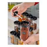 CELSEN HOME 12'li Kapağı Kendinden Kaşıklı Ve Etiketli Mika Baharatlık Seti 300 Ml Akrilik Baharat Takımı