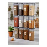 CELSEN HOME 1750 ml Etiketli Mega Boy 12'li Erzak Saklama Kabı Seti 20 Etiket hediyeli