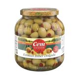 Cem 1 kg Biberli Yeşil Zeytin